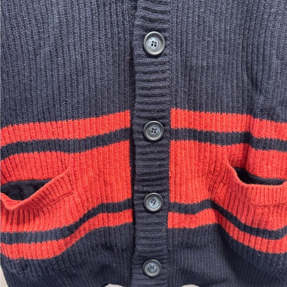 NWOT United By Blue Striped Men’s Collared Wool Cardigan w/ Buttons Size M - Picture 2 of 5